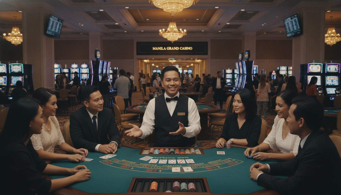 Professional dealer at a live casino table