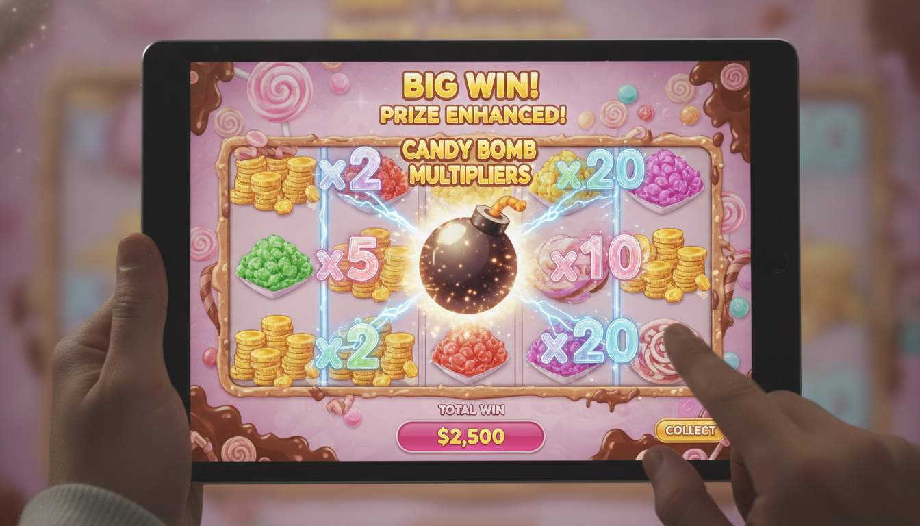 Candy bomb multipliers in Sweet Bonanza